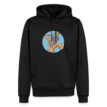 Dieu antique Grec Zeus Mythologie - Sweat à capuche Premium bio Homme - noir - Devant - Nico (187cm)