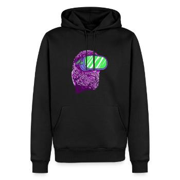 Dieu antique Grec Médiocrètes Mythologie - Sweat à capuche Premium bio Homme - noir - Devant - Nico (187cm)