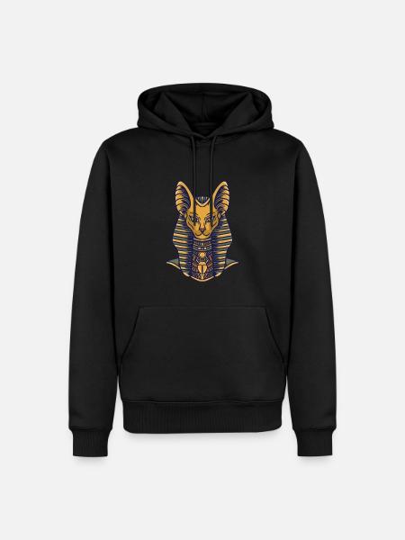 Hieroglyphs Bastet Egyptian Mythology - Men’s Premium Organic Hoodie - black
