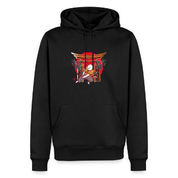 Kanji Japan Katana Ninja Katze Samurai - Männer Premium Bio Hoodie - Schwarz - Vorne - Nico (187cm)