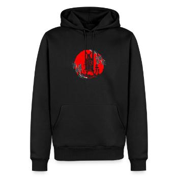Kanji Japon Katana Épée Ninja Samouraï - Sweat à capuche Premium bio Homme - noir - Devant - Nico (187cm)