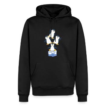 Pinguine stehen auf arktischem Seevogel Pinguin - Männer Premium Bio Hoodie - Schwarz - Vorne - Nico (187cm)