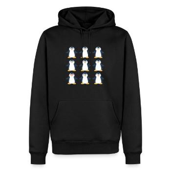 Neun Pinguine Arktischer Seevogel Pinguin - Männer Premium Bio Hoodie - Schwarz - Vorne - Nico (187cm)