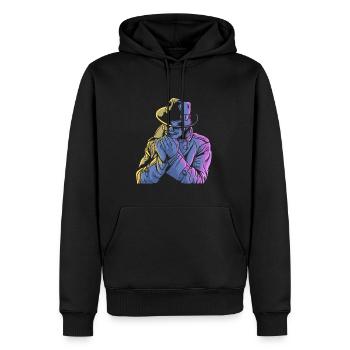 Service-Agent Offizier Detektiv - Männer Premium Bio Hoodie - Schwarz - Vorne - Nico (187cm)