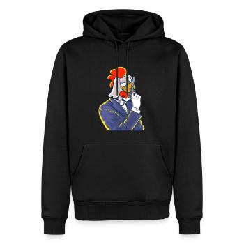 Hühner Agent Offizier Detektiv - Männer Premium Bio Hoodie - Schwarz - Vorne - Nico (187cm)
