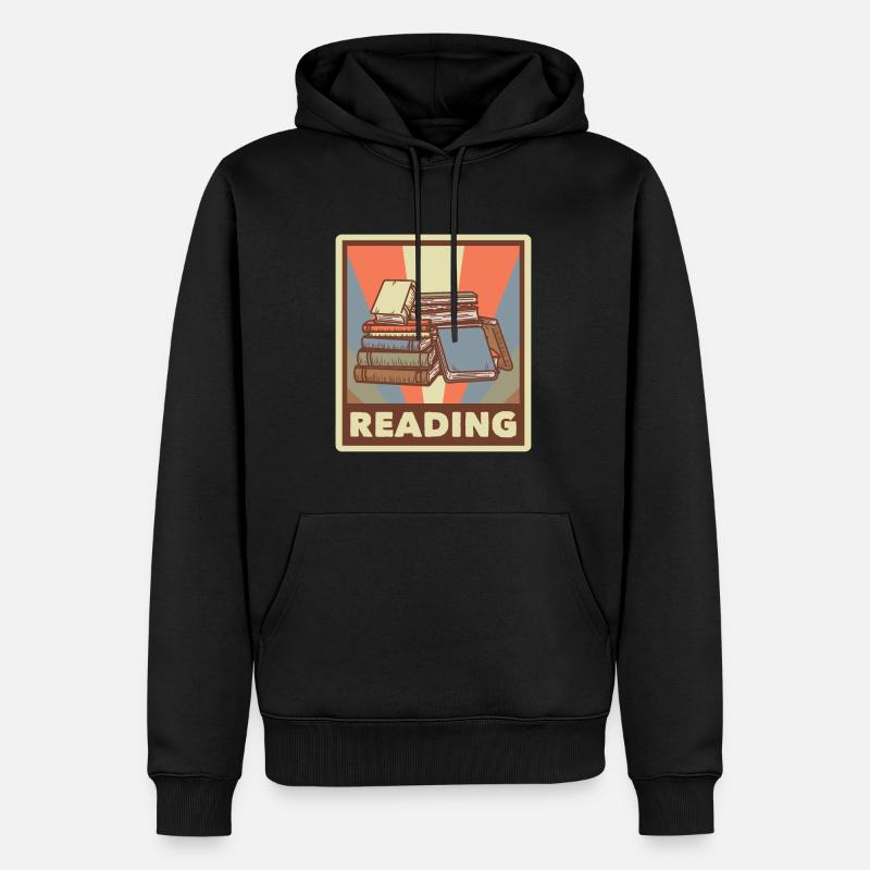 Buch Nerd Lernen Bibliothekar Lesen - Männer Premium Bio Hoodie - Schwarz