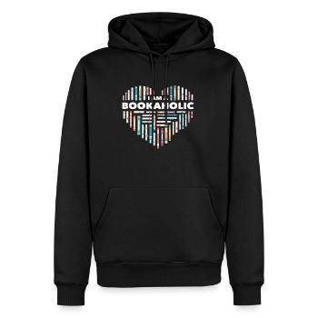 I Ein Bookaholic-Bibliothekar Lesung - Männer Premium Bio Hoodie - Schwarz - Vorne - Nico (187cm)