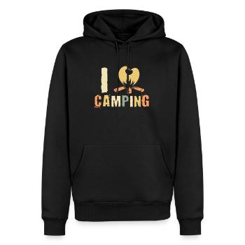 Camper Lagerfeuer Lagerfeuer Ich liebe Camping - Männer Premium Bio Hoodie - Schwarz - Vorne - Nico (187cm)
