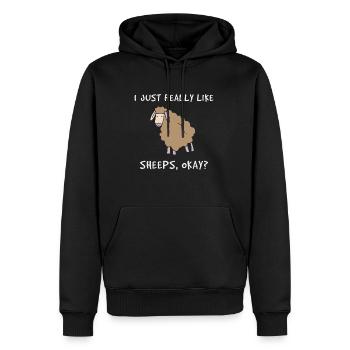 Really Like Sheeps Farmer Farming - Men’s Premium Organic Hoodie - black - Front - Nico (187cm)