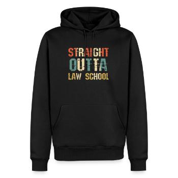 Law Straight Outta Avocat de la faculté de droit - Sweat à capuche Premium bio Homme - noir - Devant - Nico (187cm)