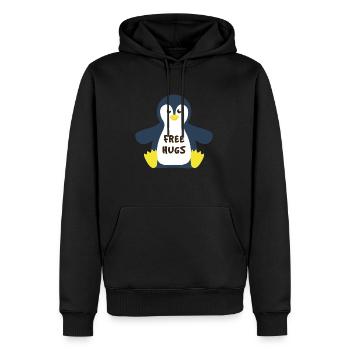 Kostenlose Umarmungen Winter Arktis Seevogel Pinguin - Männer Premium Bio Hoodie - Schwarz - Vorne - Nico (187cm)
