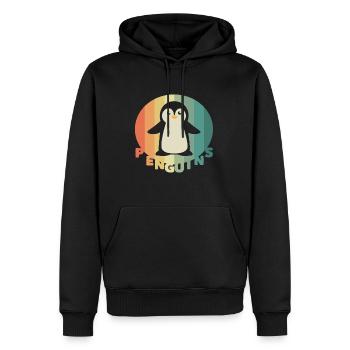 Pinguine Winter Arktis Seevogel Pinguin - Männer Premium Bio Hoodie - Schwarz - Vorne - Nico (187cm)