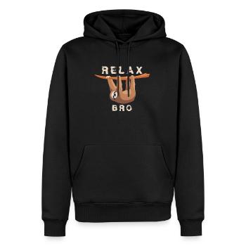 paresseux relaxant animal lent paresseux - Sweat à capuche Premium bio Homme - noir - Devant - Nico (187cm)