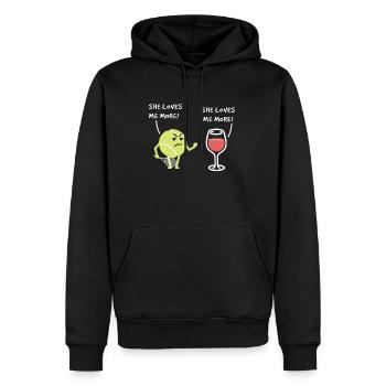 Sportschläger Sie liebt mich Mehr Tennis - Männer Premium Bio Hoodie - Schwarz - Vorne - Nico (187cm)