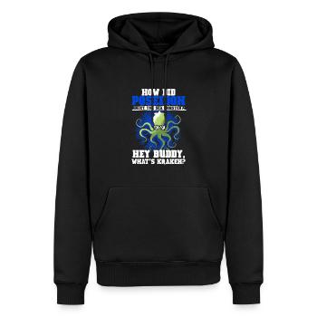 Poséidon salue la mythologie du monstre marin - Sweat à capuche Premium bio Homme - noir - Devant - Nico (187cm)