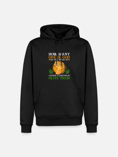 Change Lightbulb Olive Them Mythology - Men’s Premium Organic Hoodie - black