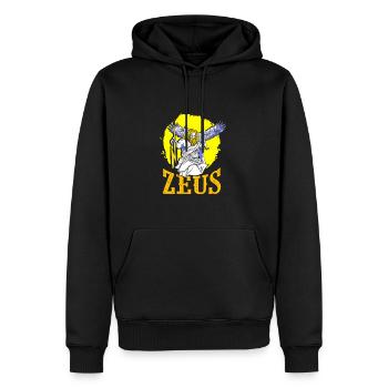Zeus Déesse Mythologie grecque - Sweat à capuche Premium bio Homme - noir - Devant - Nico (187cm)