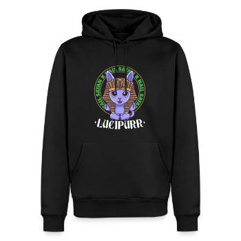 Hiéroglyphes Mythologie Lucipurr - Sweat à capuche Premium bio Homme - noir - Devant - Nico (187cm)