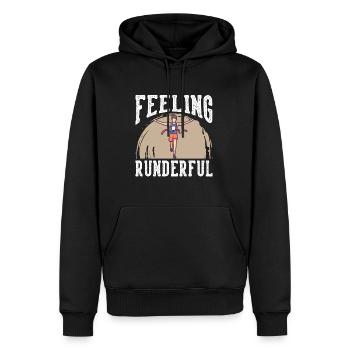 Marathon Feeling Runderful Laufen - Männer Premium Bio Hoodie - Schwarz - Vorne - Nico (187cm)