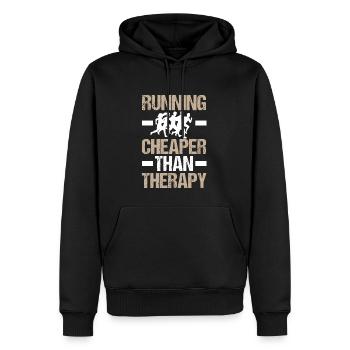Moins cher que le jogging thérapeutique - Sweat à capuche Premium bio Homme - noir - Devant - Nico (187cm)
