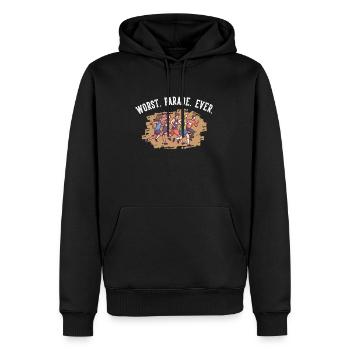 Le pire défilé de jogging de tous les temps - Sweat à capuche Premium bio Homme - noir - Devant - Nico (187cm)