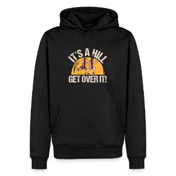 Marathon It's A Hill Get Over It Running - Men’s Premium Organic Hoodie - black - Front - Nico (187cm)