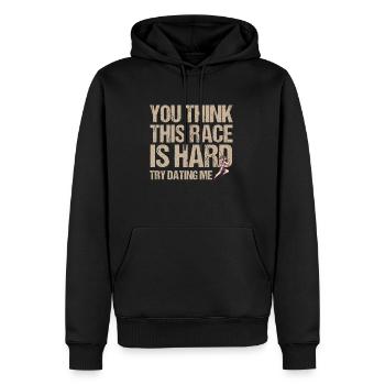 Marathon Rennen Hart Versuch Dating Mich Laufen - Männer Premium Bio Hoodie - Schwarz - Vorne - Nico (187cm)