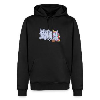 Sport Rugby Fußballer Einhorn Fußball - Männer Premium Bio Hoodie - Schwarz - Vorne - Nico (187cm)
