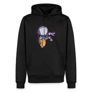Rugby Fußballer Astronaut Fußball - Männer Premium Bio Hoodie - Schwarz - Vorne - Nico (187cm)