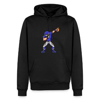 Sport Rugby Dabbing Spieler Fußball - Männer Premium Bio Hoodie - Schwarz - Vorne - Nico (187cm)