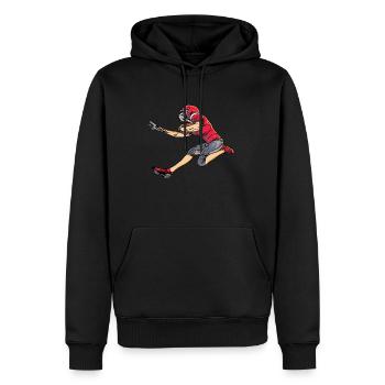Sport Rugby Fußballer Spieler Fußball - Männer Premium Bio Hoodie - Schwarz - Vorne - Nico (187cm)
