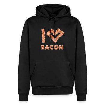 J’adore le bacon griller du bacon de porc - Sweat à capuche Premium bio Homme - noir - Devant - Nico (187cm)