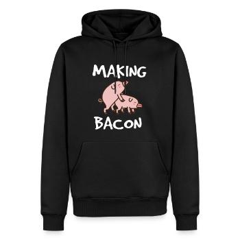 Herstellung von Speck Grillen von Schweinefleisch Speck - Männer Premium Bio Hoodie - Schwarz - Vorne - Nico (187cm)