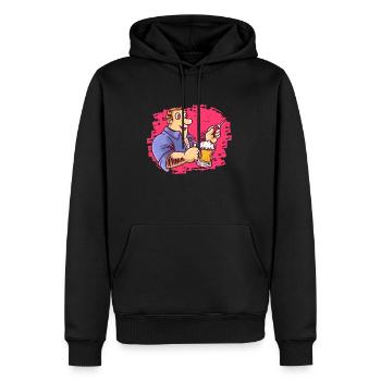 Dart Dart Dard Bière Et Fléchette - Sweat à capuche Premium bio Homme - noir - Devant - Nico (187cm)