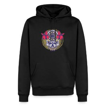 Dart Darted Dartboard Crâne Fléchette - Sweat à capuche Premium bio Homme - noir - Devant - Nico (187cm)