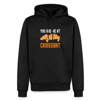 Boulanger, vous m’avez eu à la cuisson des croissants - Sweat à capuche Premium bio Homme - noir - Devant - Nico (187cm)