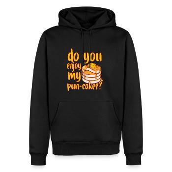 Waffel Gefällt dir meine Puncakes Pancake - Männer Premium Bio Hoodie - Schwarz - Vorne - Nico (187cm)
