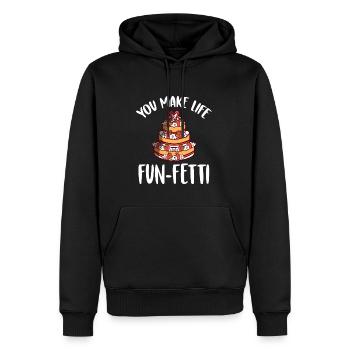 Confiseur Vous faites Fun-fetti Pâtissier Pâtisserie - Sweat à capuche Premium bio Homme - noir - Devant - Nico (187cm)