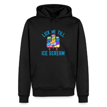 , bis ich frostige Sahne schreie - Männer Premium Bio Hoodie - Schwarz - Vorne - Nico (187cm)