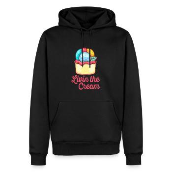 Livin The Cream Sundae Scoop Cream - Sweat à capuche Premium bio Homme - noir - Devant - Nico (187cm)