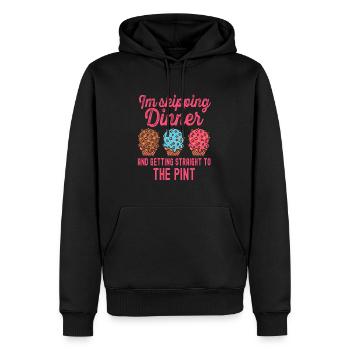 Das Abendessen auslassen, um Pint Cream zu holen - Männer Premium Bio Hoodie - Schwarz - Vorne - Nico (187cm)