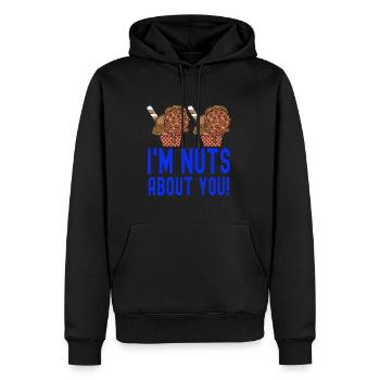 I'm Nuts About You Eisbecher Gelato Creme - Männer Premium Bio Hoodie - Schwarz - Vorne - Nico (187cm)