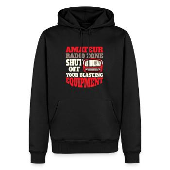Radio Éteignez votre radio amateur - Sweat à capuche Premium bio Homme - noir - Devant - Nico (187cm)