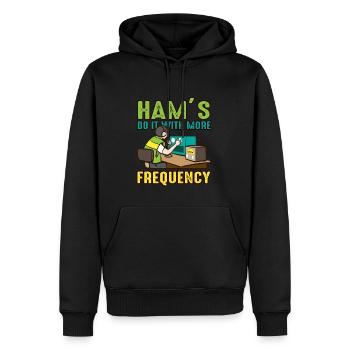 Radio Do It With Frequency Ham Radio - Men’s Premium Organic Hoodie - black - Front - Nico (187cm)