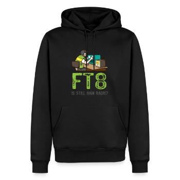 La radio amateur FT8 est toujours une radio amateur - Sweat à capuche Premium bio Homme - noir - Devant - Nico (187cm)