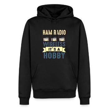 Amateur sans fil c’est un passe-temps radio amateur - Sweat à capuche Premium bio Homme - noir - Devant - Nico (187cm)