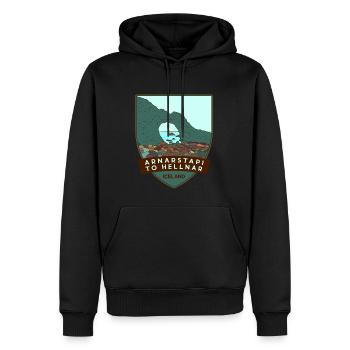 De Arnarstapi à Hellnar – Islande - Sweat à capuche Premium bio Homme - noir - Devant - Nico (187cm)