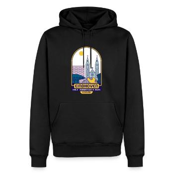 Eindhoven, Half Marathon – 2025 - Netherlands - Männer Premium Bio Hoodie - Schwarz - Vorne - Nico (187cm)