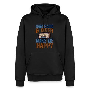 Amateurfunk Bier Happy Ham Radio - Männer Premium Bio Hoodie - Schwarz - Vorne - Nico (187cm)