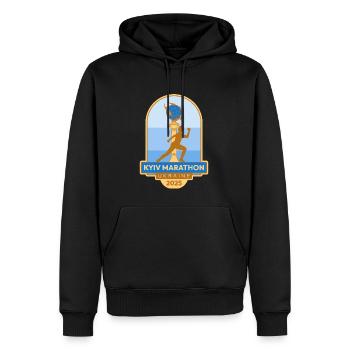 Kyiv Marathon – 2025 – Ukraine - Männer Premium Bio Hoodie - Schwarz - Vorne - Nico (187cm)
